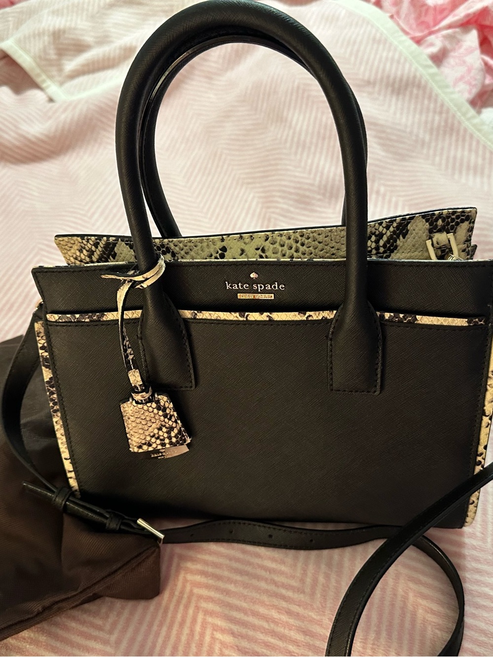 kate spade Black Satchel with Snakeskin Accent - Picture 5 of 5